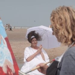 Modelsessie op het strand